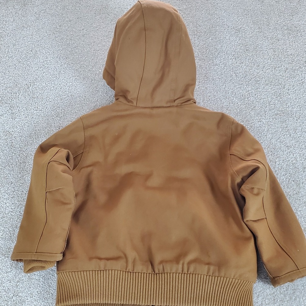 Carhartt Jacket Toddler Size 2T Brown Insulated Duck Canvas Hooded Rugged - Picture 2 of 16